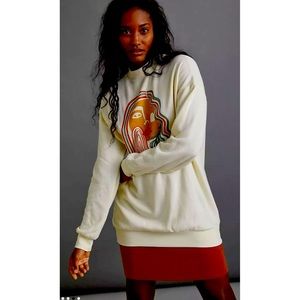 NWT ANTHROPOLOGIE DAZEY LA GRAPHIC SWEATSHIRT DRESS large